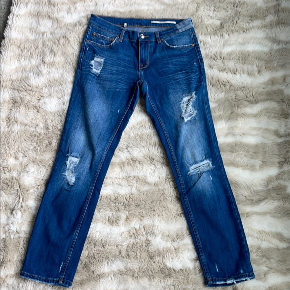 Zara medium rise relaxed fit crop Jean